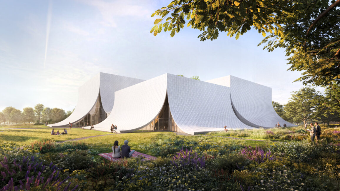 Una gran cortina teatral: El concepto arquitectónico del EVE Music Hall de BIG